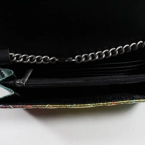 Kurt Geiger Brixton Metallic Leather Wallet-on-a-Chain - Rainbow - Picture 5 of 6